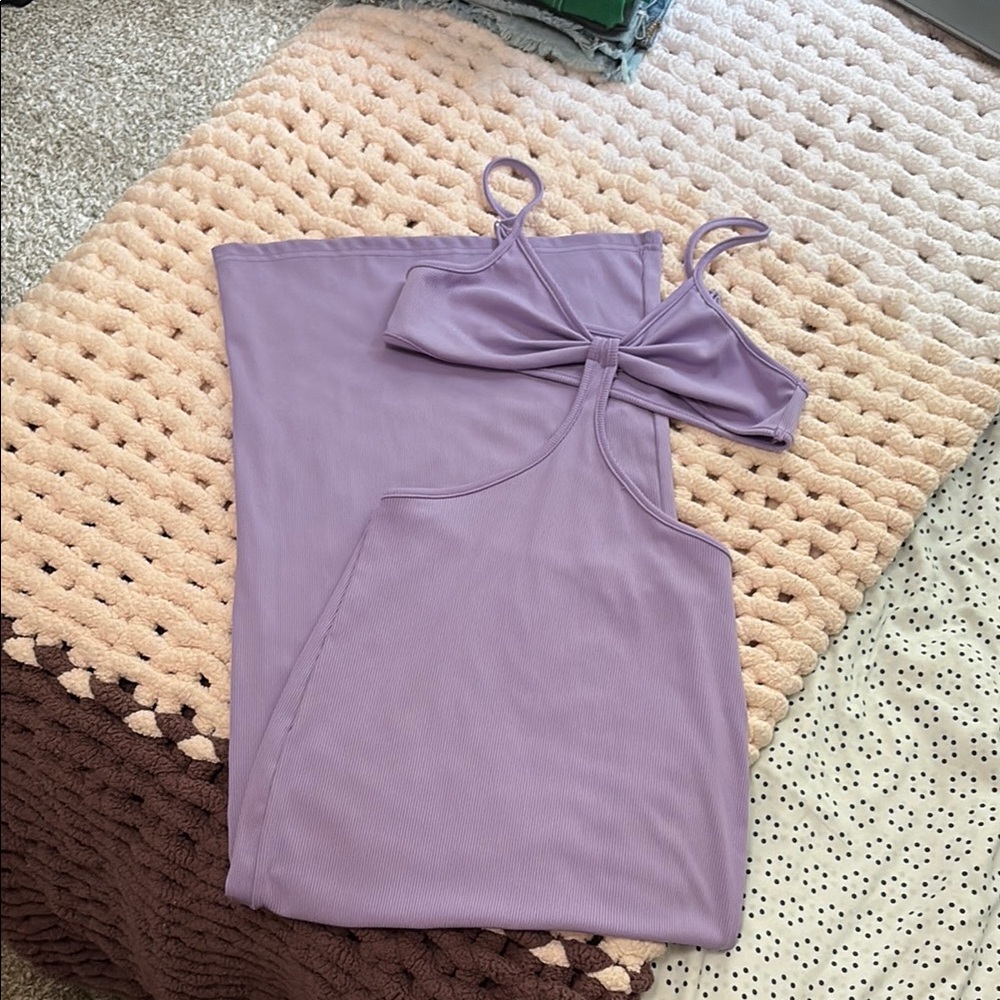 Purple Ribbed Two-Piece Set - Picture 2 of 3